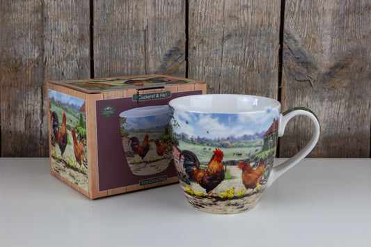 The Leonardo Collection Cappuccino Tasse Cockerel & Hen
