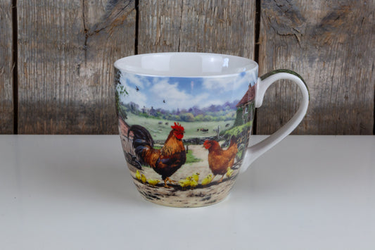 The Leonardo Collection Cappuccino Tasse Cockerel & Hen