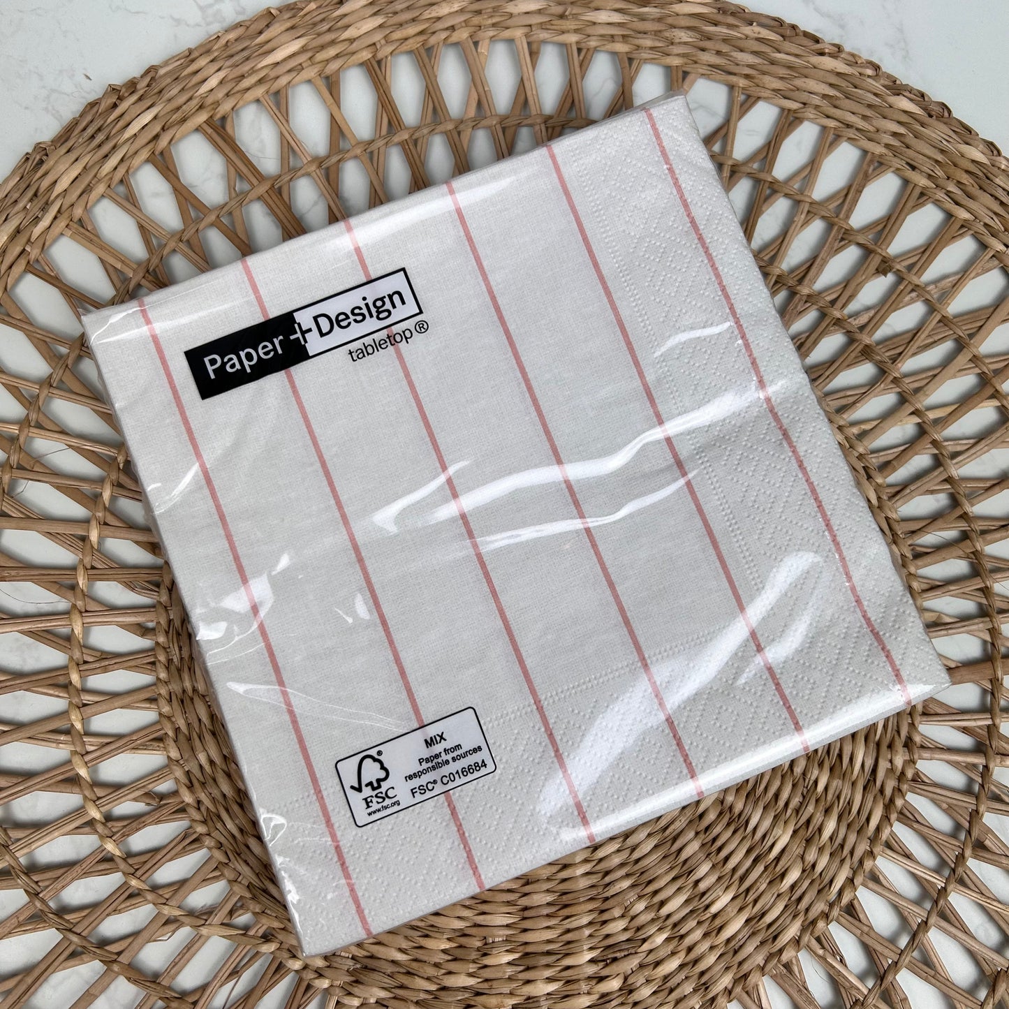 Paper + Design Servietten Home Stripes white rosé 20 Stück