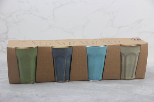 Retro Mugs aus Keramik - 4er Set Becher - 250 ml
