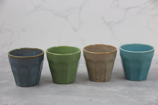 Retro Espresso Becher aus Keramik - 4er Set - 90 ml