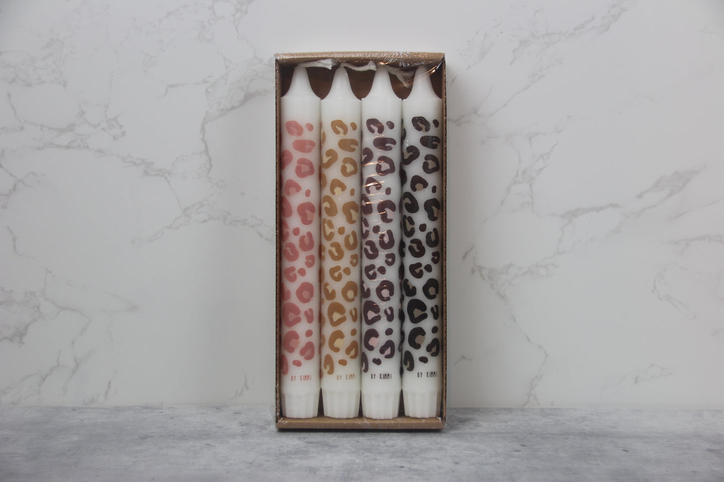 Rustik Lys 4er Set Kerzen - Leopard by Kimmi