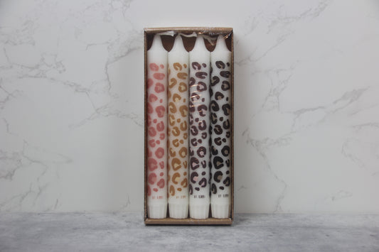 Rustik Lys 4er Set Kerzen - Leopard by Kimmi