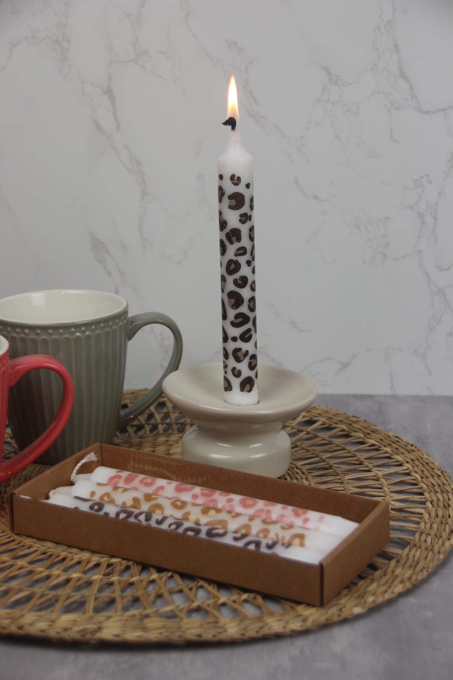 Rustik Lys 4er Set Kerzen - Leopard by Kimmi