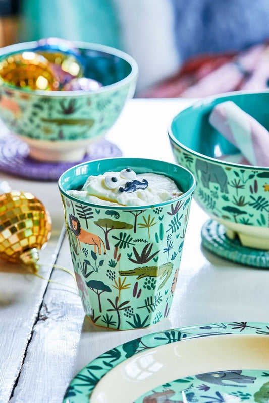 RICE Cup Jungle Animals Becher grün